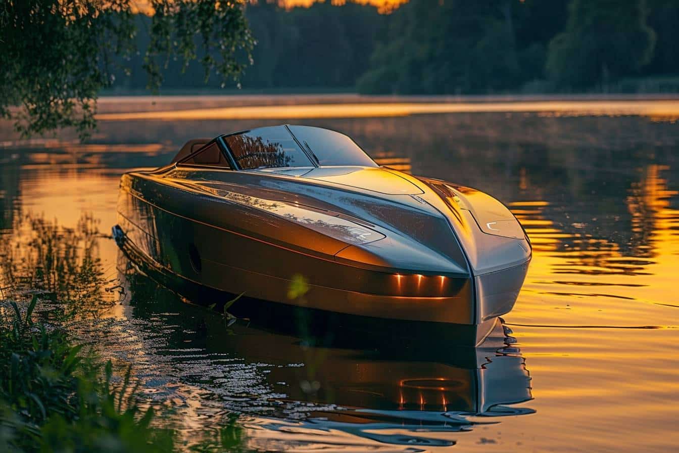 Bateau électrique naviguant paisiblement sur l'eau