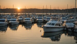 Bateau naviguant tranquillement sur un lac paisible