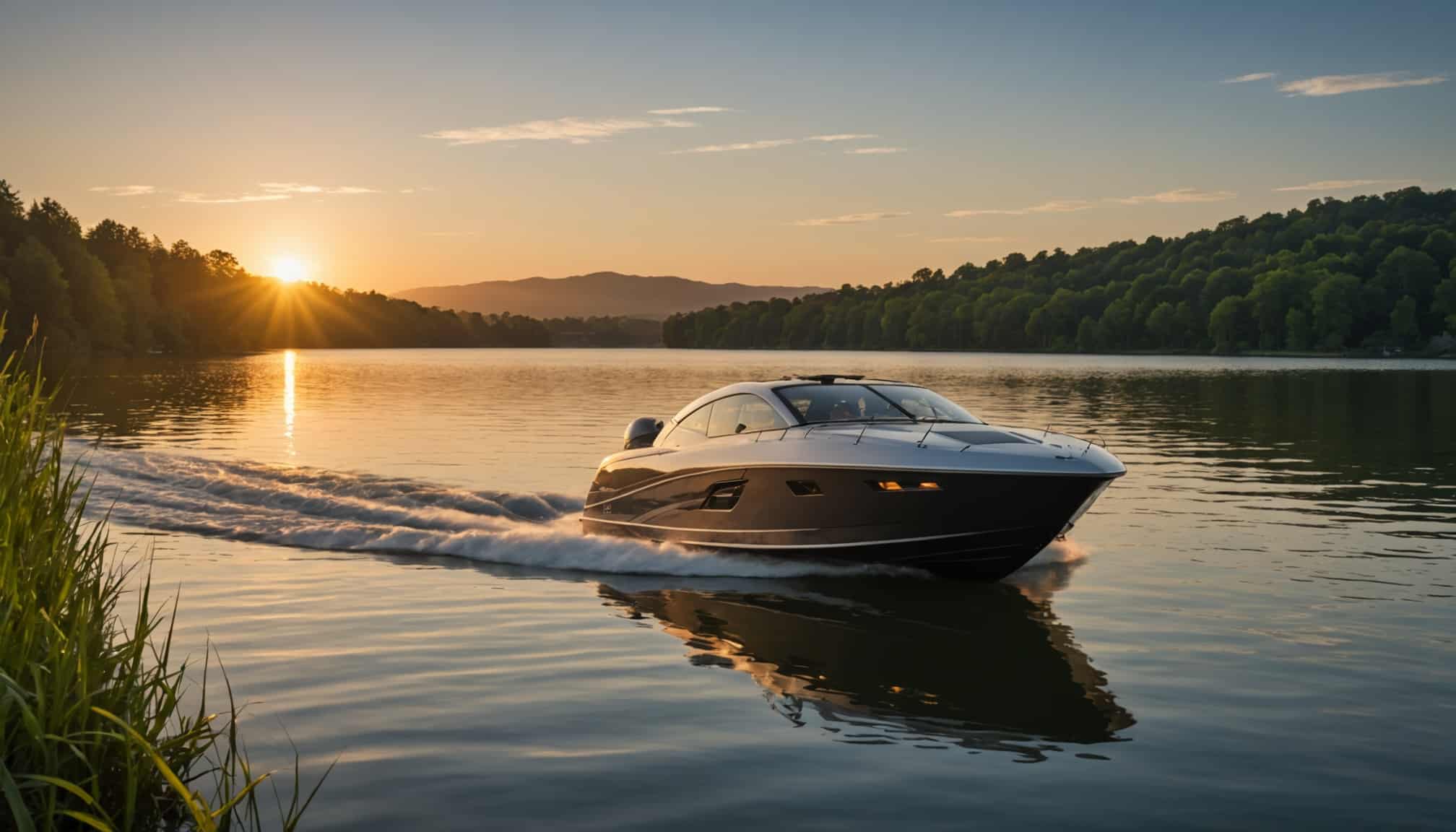 Bateau électrique prêt à naviguer sans permis  
Navigateur contemplant un bateau électrique moderne