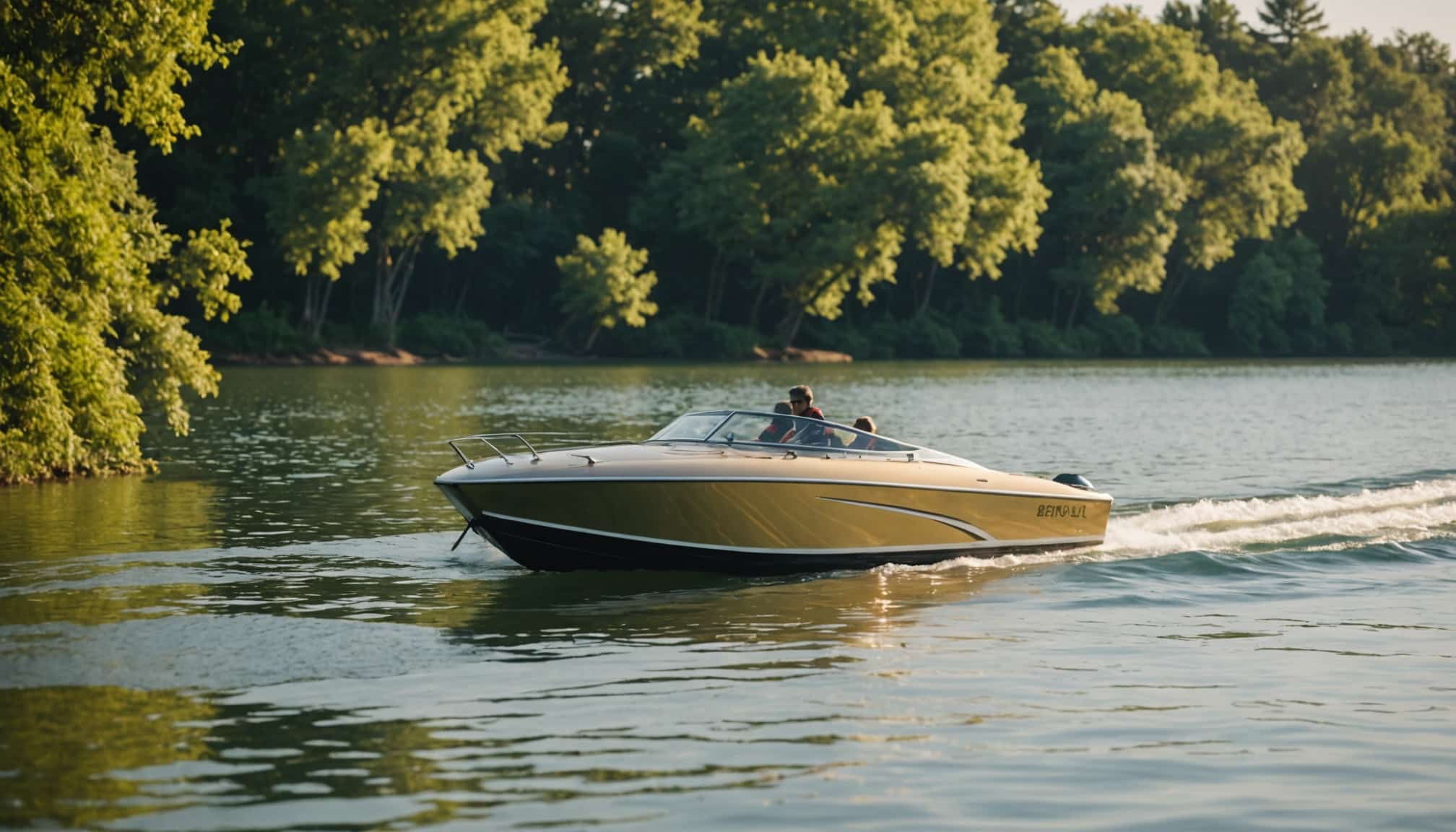 Bateau électrique prêt à naviguer sur une rivière  
Véhicule nautique écologique flottant dans le port