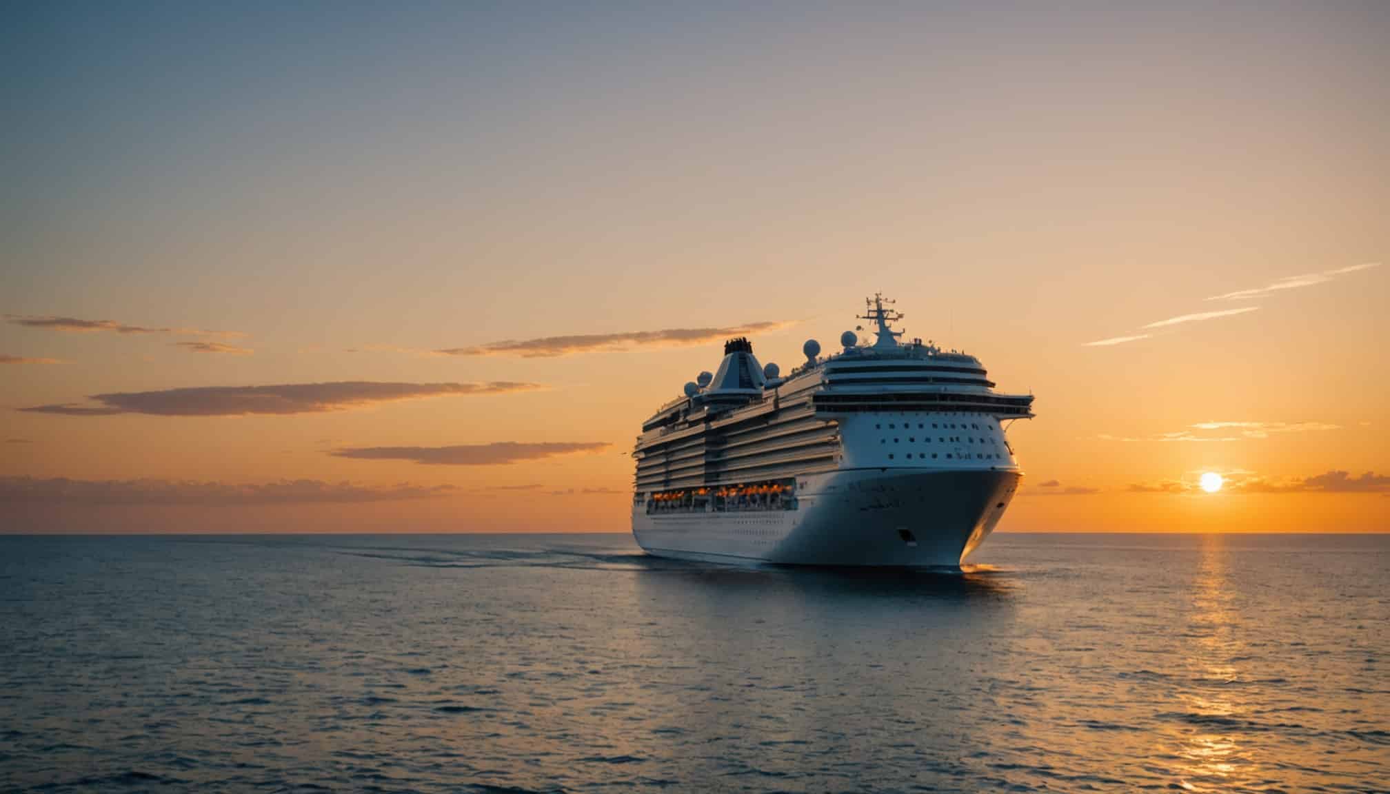 Navire de croisière vibrant au large des côtes  
Offres exclusives pour des vacances en mer scintillantes
