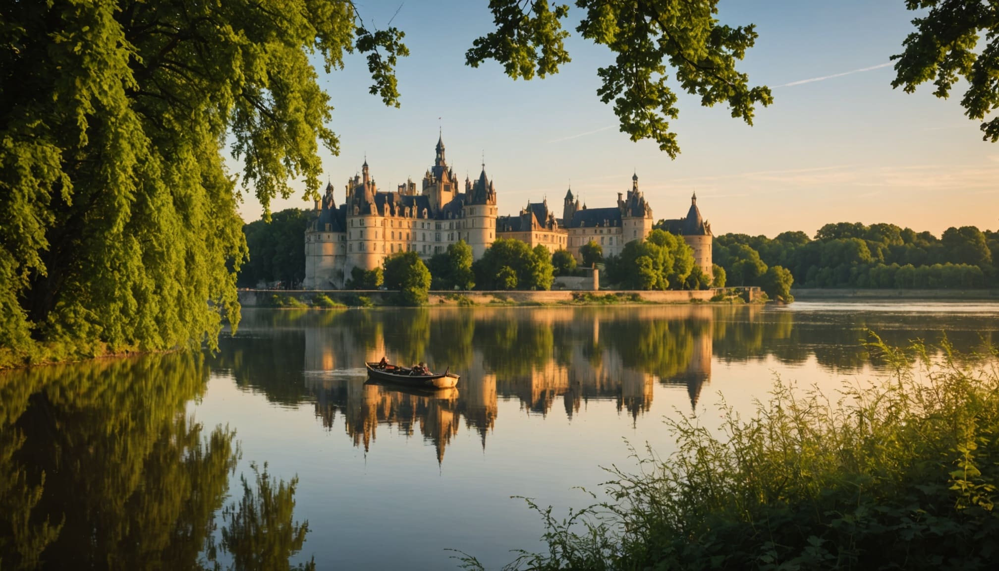 Bateau naviguant paisiblement sur la Loire