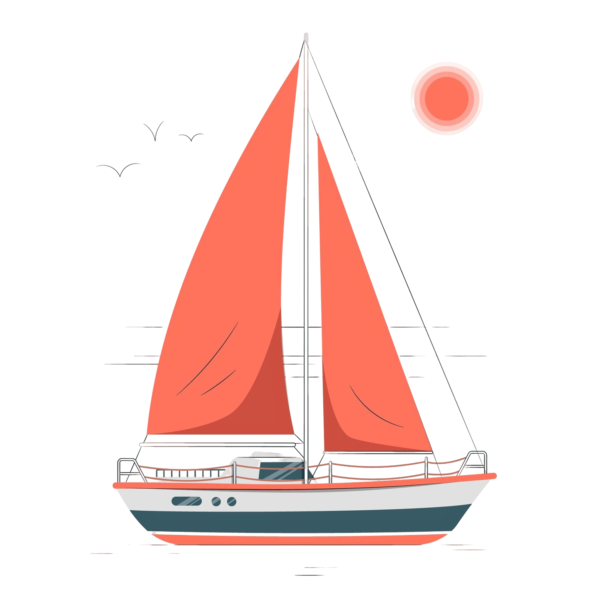 sail boat concept illustration